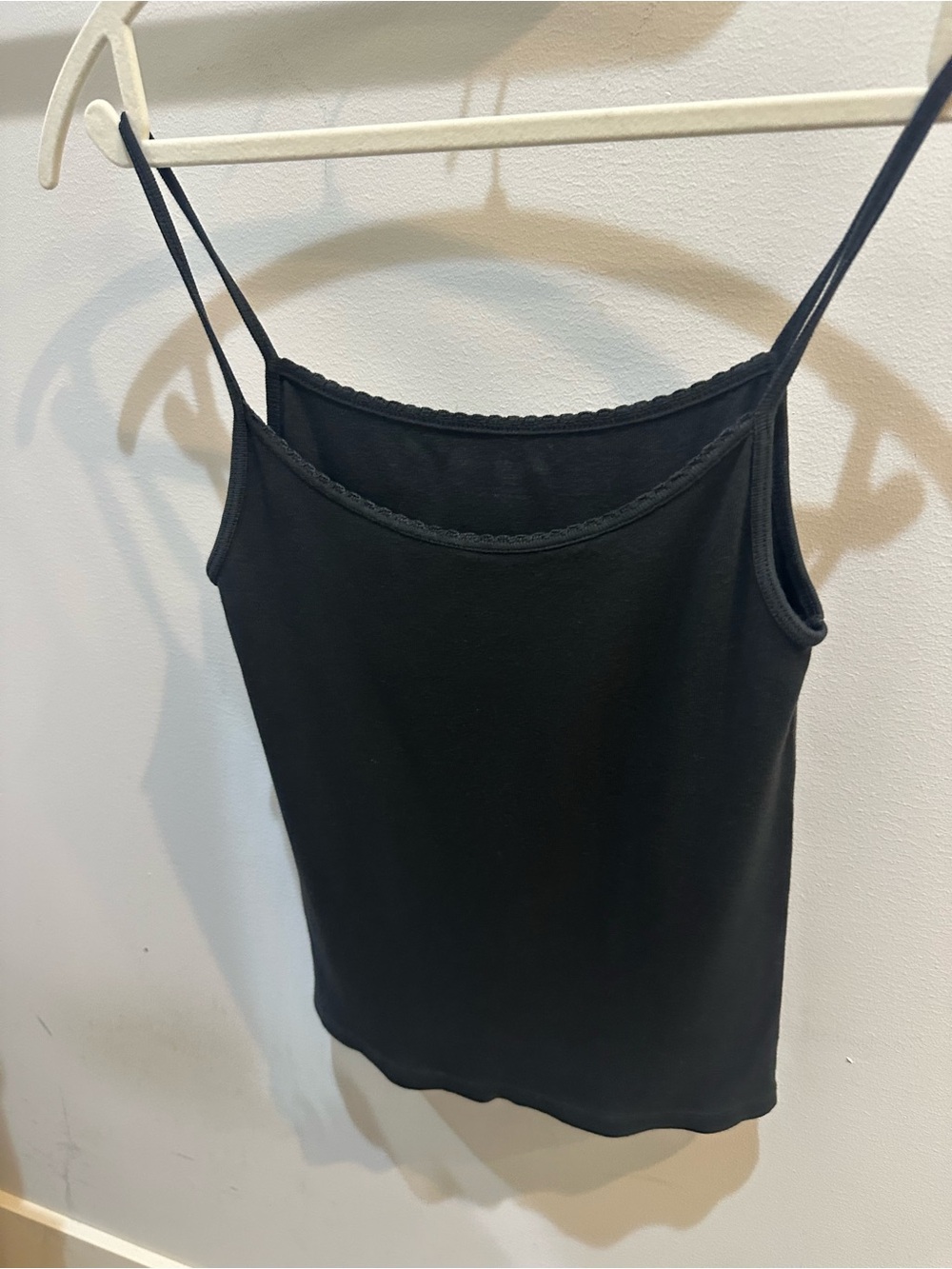 Brandy Melville Black Lace-Trim Spaghetti Strap Cami